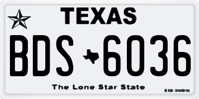 TX license plate BDS6036