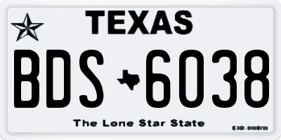 TX license plate BDS6038