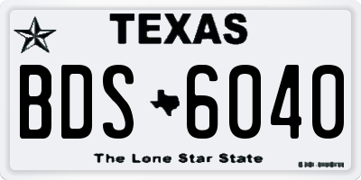 TX license plate BDS6040