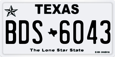 TX license plate BDS6043