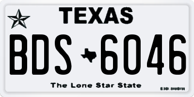 TX license plate BDS6046