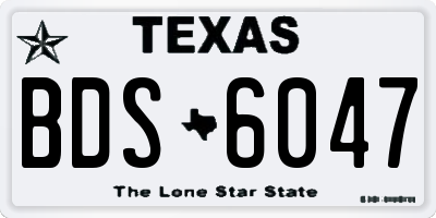 TX license plate BDS6047