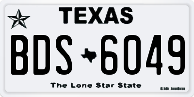 TX license plate BDS6049
