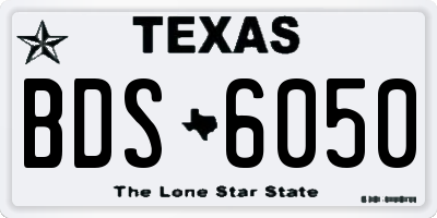 TX license plate BDS6050