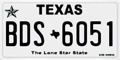 TX license plate BDS6051