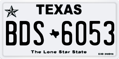 TX license plate BDS6053