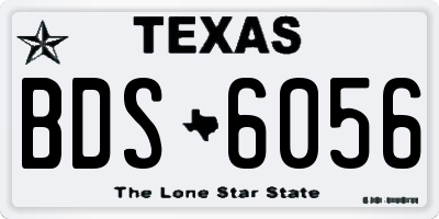 TX license plate BDS6056