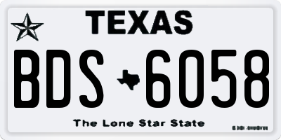 TX license plate BDS6058