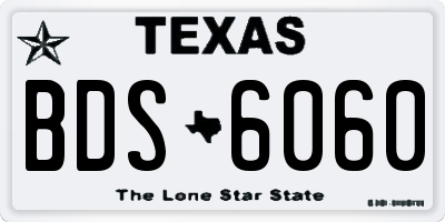 TX license plate BDS6060