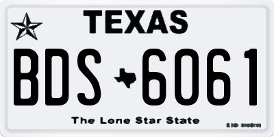 TX license plate BDS6061
