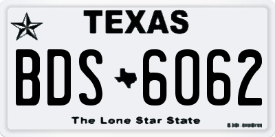 TX license plate BDS6062