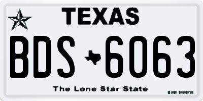 TX license plate BDS6063