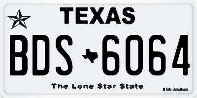 TX license plate BDS6064