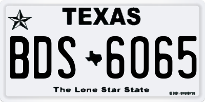 TX license plate BDS6065