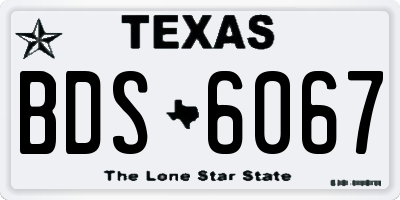 TX license plate BDS6067