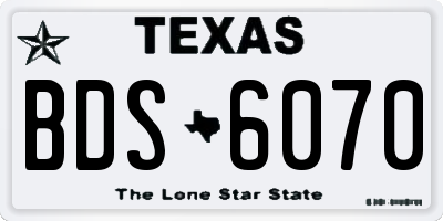 TX license plate BDS6070