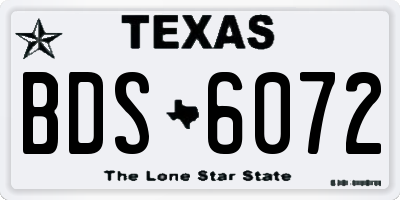TX license plate BDS6072