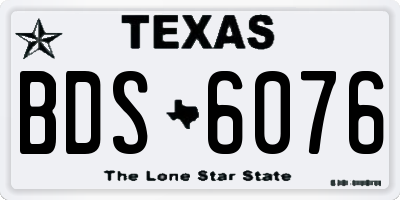 TX license plate BDS6076