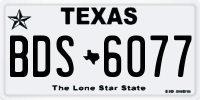 TX license plate BDS6077