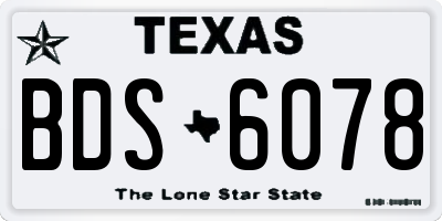 TX license plate BDS6078