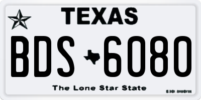 TX license plate BDS6080