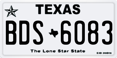 TX license plate BDS6083