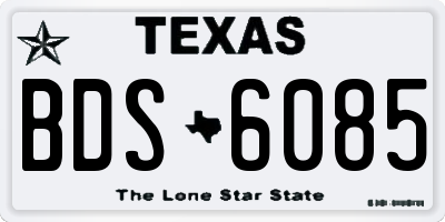 TX license plate BDS6085