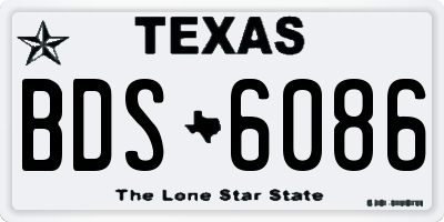 TX license plate BDS6086
