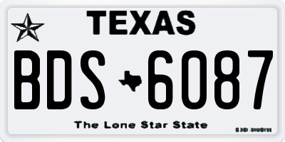 TX license plate BDS6087