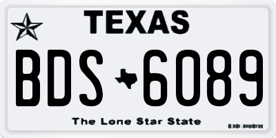 TX license plate BDS6089
