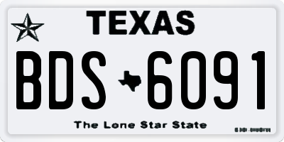 TX license plate BDS6091