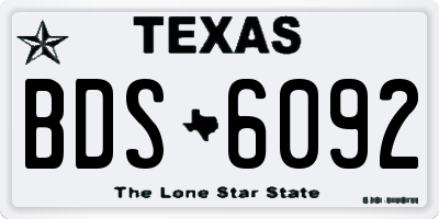 TX license plate BDS6092