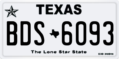 TX license plate BDS6093