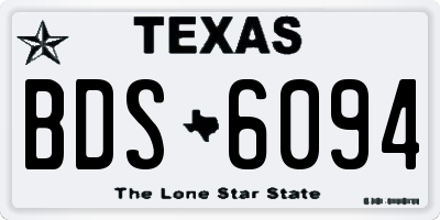TX license plate BDS6094