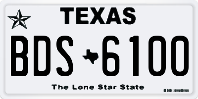 TX license plate BDS6100