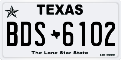 TX license plate BDS6102