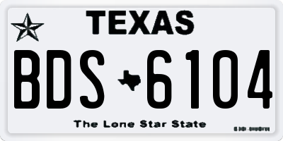 TX license plate BDS6104