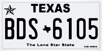 TX license plate BDS6105