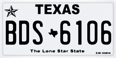 TX license plate BDS6106