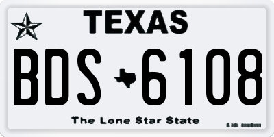 TX license plate BDS6108