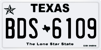 TX license plate BDS6109