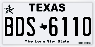 TX license plate BDS6110