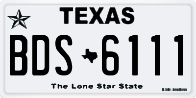 TX license plate BDS6111