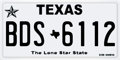 TX license plate BDS6112
