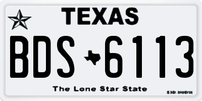 TX license plate BDS6113