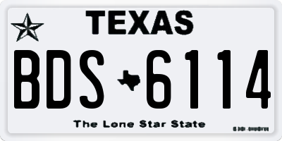 TX license plate BDS6114
