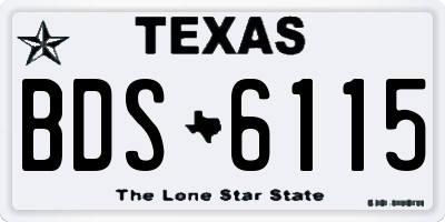 TX license plate BDS6115