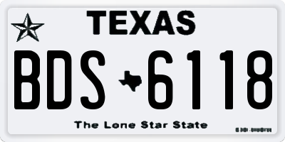 TX license plate BDS6118