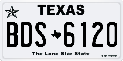 TX license plate BDS6120
