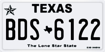 TX license plate BDS6122